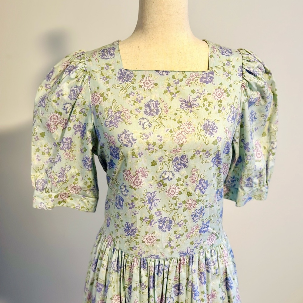 Laura Ashley Lavender Floral Long Sleeve Dress
